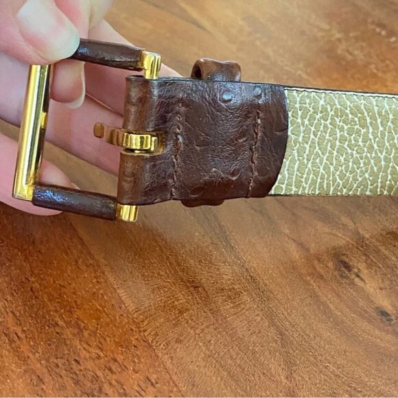 Ostrich Grain Cowhide Belt Made In Canada Size 36 Protocol - Picture 7 of 11